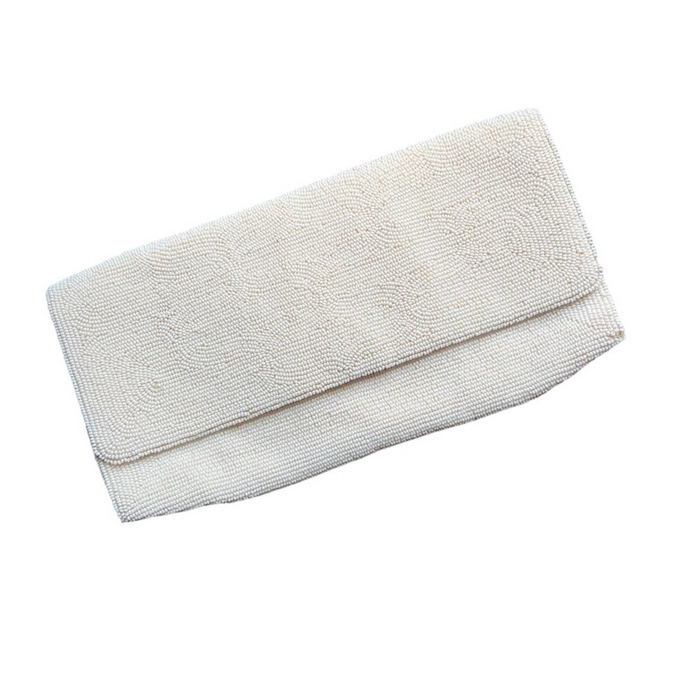 Vintage | Walborg Japan Handmade White Beaded 1950’s Clutch Handbag